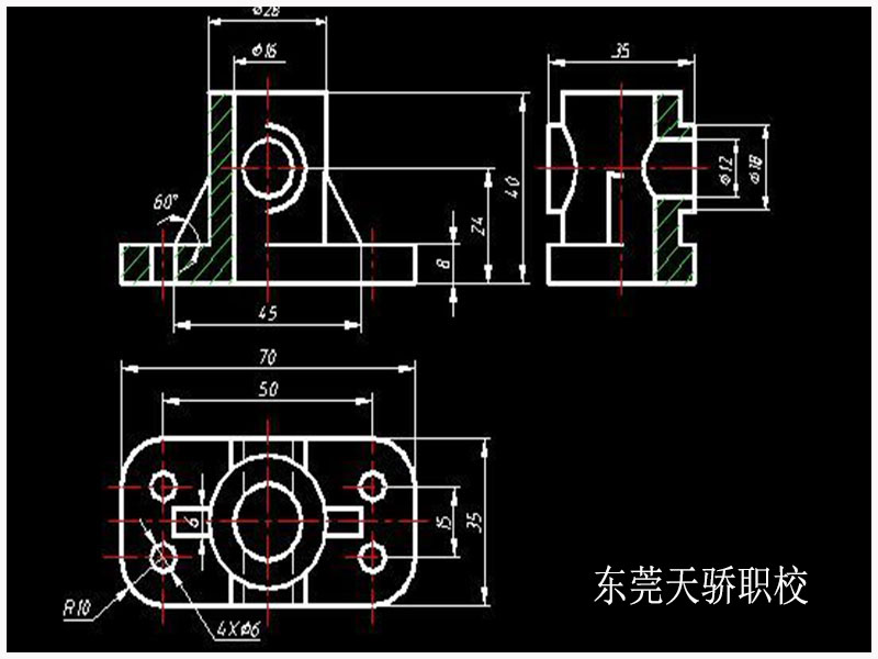 东莞万江天骄职校CAD机械制图学生课后作业